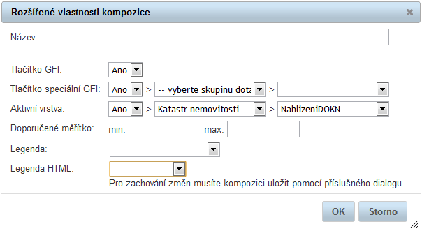 Rozšířené vlastnosti kompozice