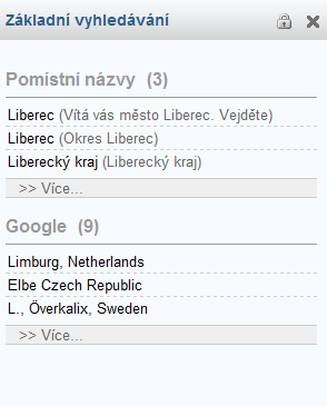 Výsledky jednoduchého vyhledávání